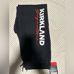 Costco Kirkland Signature logo joggers / sweatpants black men’s M medium NWT